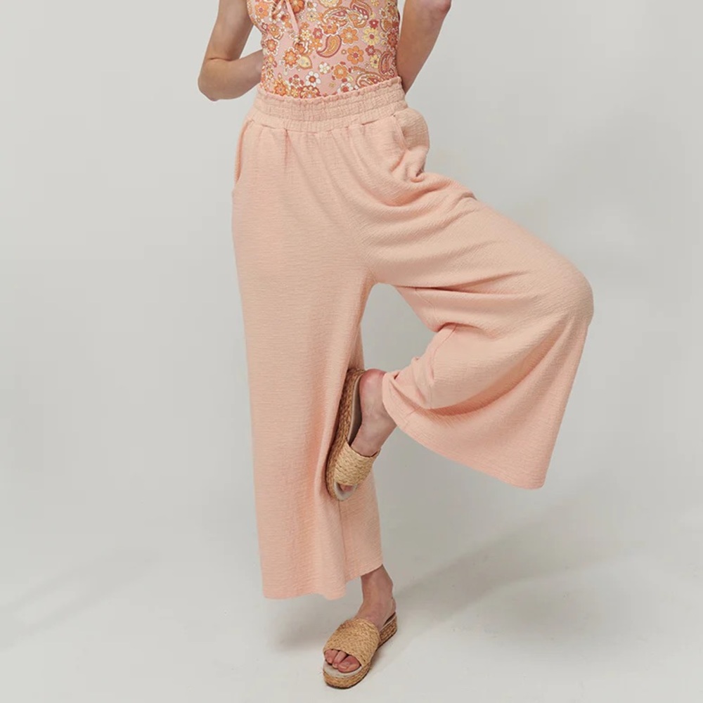 Wide leg canvas pants